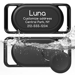 Personalized Dog Collar Holder(2 Pack) for Galaxy Smarttag2,Customized with Name and Phone Number for Pet Cat,Waterproof Silicone Protective Cover Case Accessory for Samsung Galaxy Smart tag2 (Black)