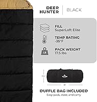 Vista 3 de TETON Sports Deer Hunter Sleeping Bag, Warm and Comfortable Camping Sleeping Bag, Teton Tough Canvas Shell for Camping, Hunting, and Cold Weather