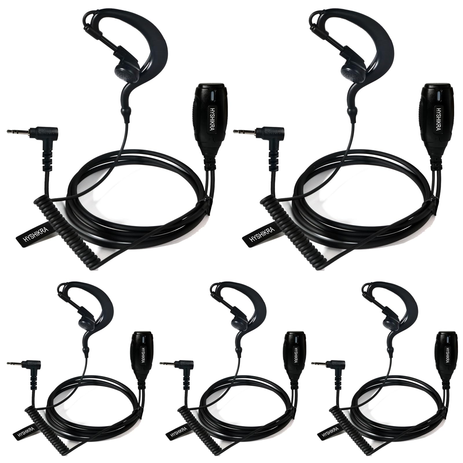 Cuffia 1 pin 2,5 mm con microfono Big PTT compatibile con Motorola TLKR T60 T61 T62 T81 T80 T82 Extreme Hunter Auricolare radio bidirezionale per il personale di sicurezza (forma di G, 5)