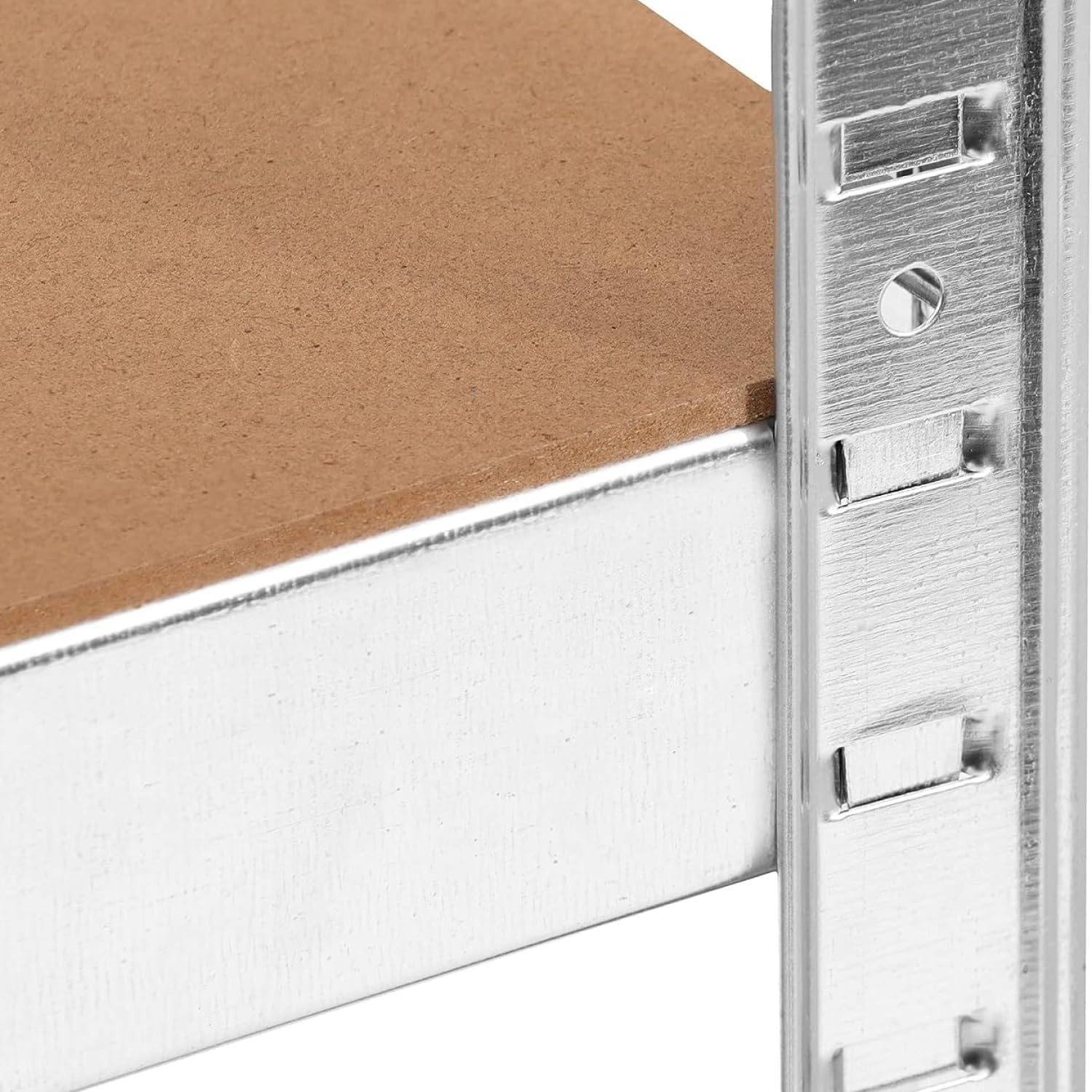 Brigros - Scaffale Metallo Garage 180x90x40cm Ad Alta Portata 875kg, 5 Ripiani Mdf, Scaffale Salvaspazio Ideale Per Garage, Officina, Cantina, Magazzino, Design Modulare (Doppio, Galvanizzato)