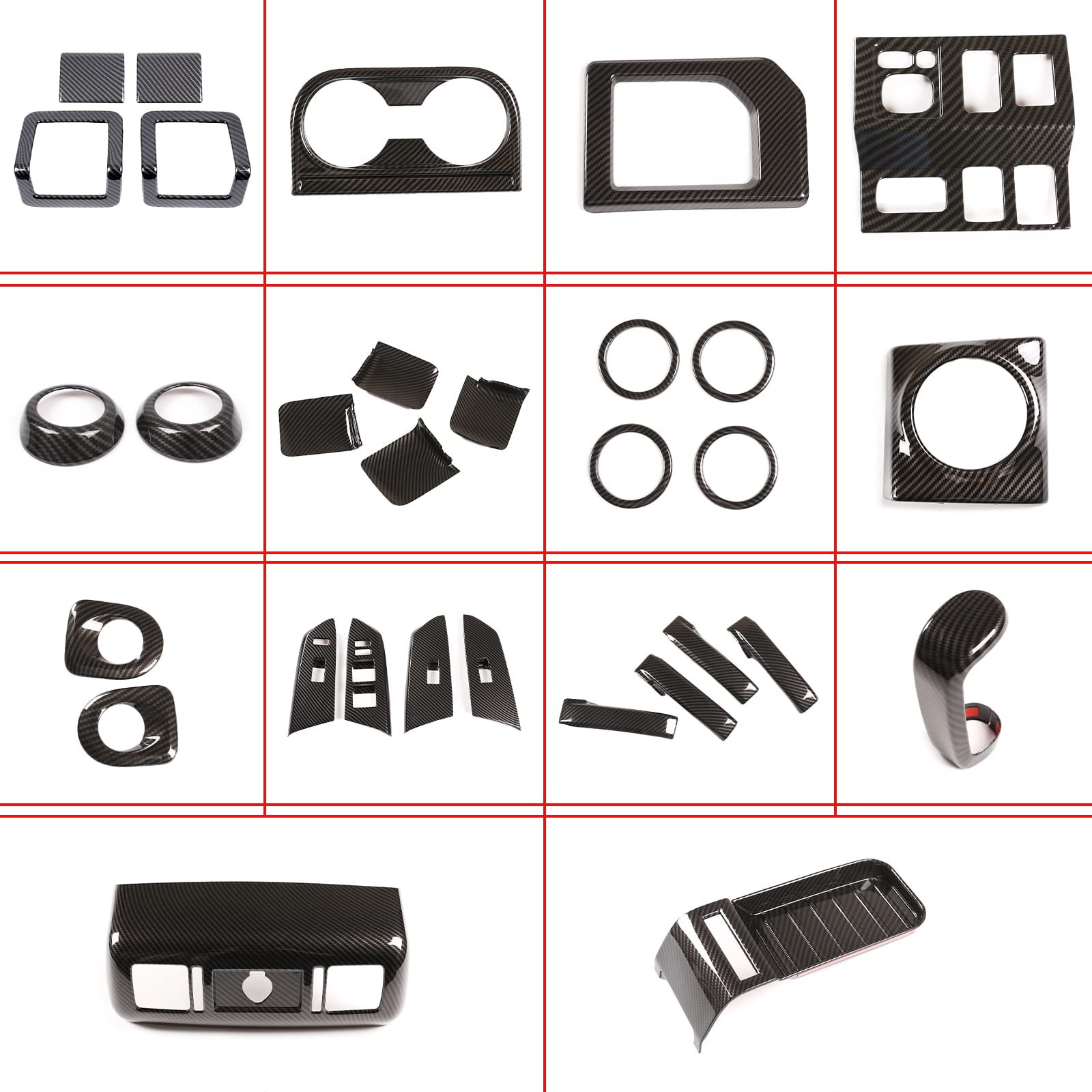 LLKUANG Console Air Outlet Cover Gear Shift Panel Cup Frame for Toyota Tundra 2014-2021 Car Accessories Interior Cover