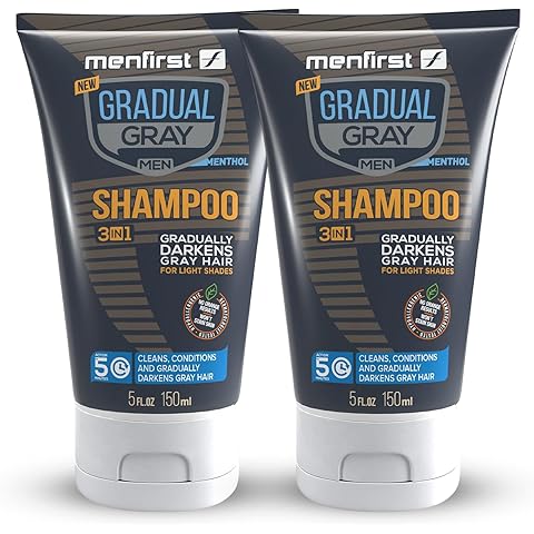 MENFIRST - Gray Hair Reversal Shampoo - Gradual Darkening for Light Brown to Blonde Hair - Hypoallergenic & Chemical-Free - Gray Reducing Formula for Men - 2 Pack, 5 Oz Each
