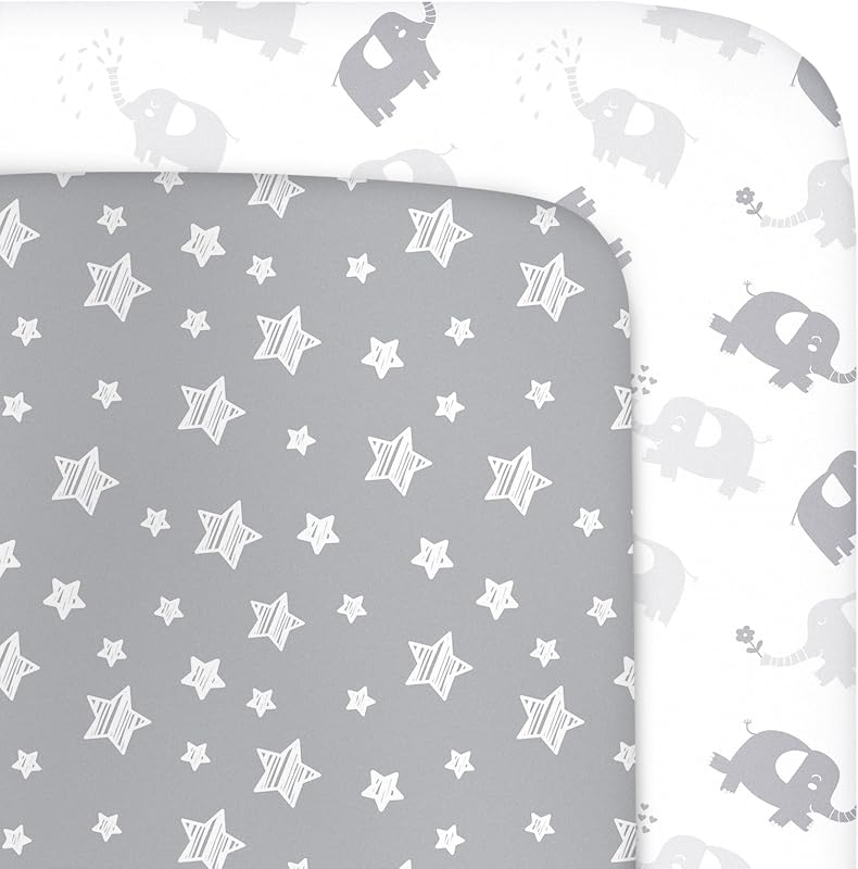 Mini Crib Sheets (38" X 24"), Fitted Portable Crib Sheet for Boys and Girls | Compatible with Dream on Me, Delta Porta Crib and Arms Reach Ideal Cosleeper