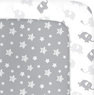 Mini Crib Sheets (38" X 24"), Fitted Portable Crib Sheet for Boys and Girls | Compatible with Dream on Me, Delta Porta Crib and Arms Reach Ideal Cosleeper