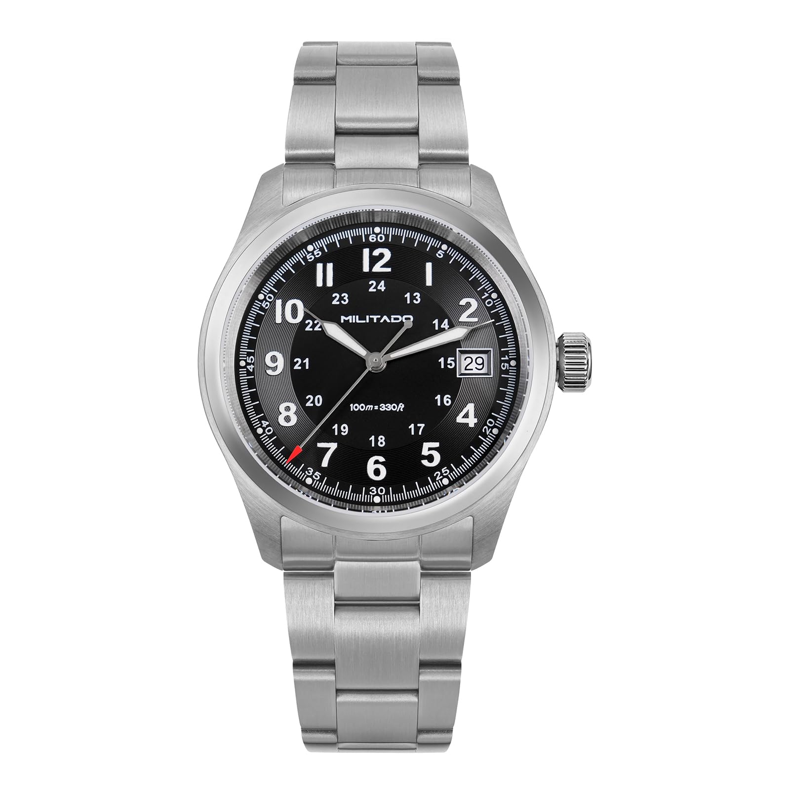 TACTICAL FROG Militado ML08 Japanese Sweep VH31 Field Watch 38mm Men's Military Watch Sapphire Crystal 10 ATM Waterproof Analog Watches for Men and Women