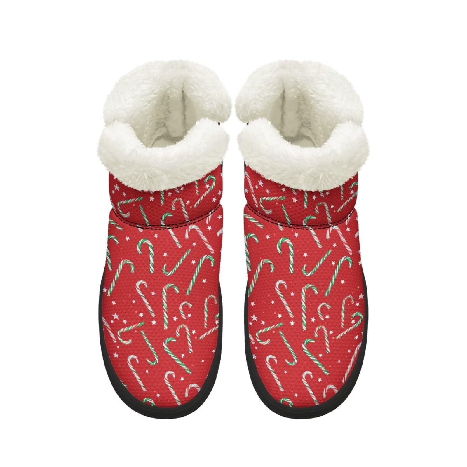 KEIAHUAN Winter Snow Boots for Women Warm Fur Lined Slip On Short Booties Comfortable Outdoor Walking Boot