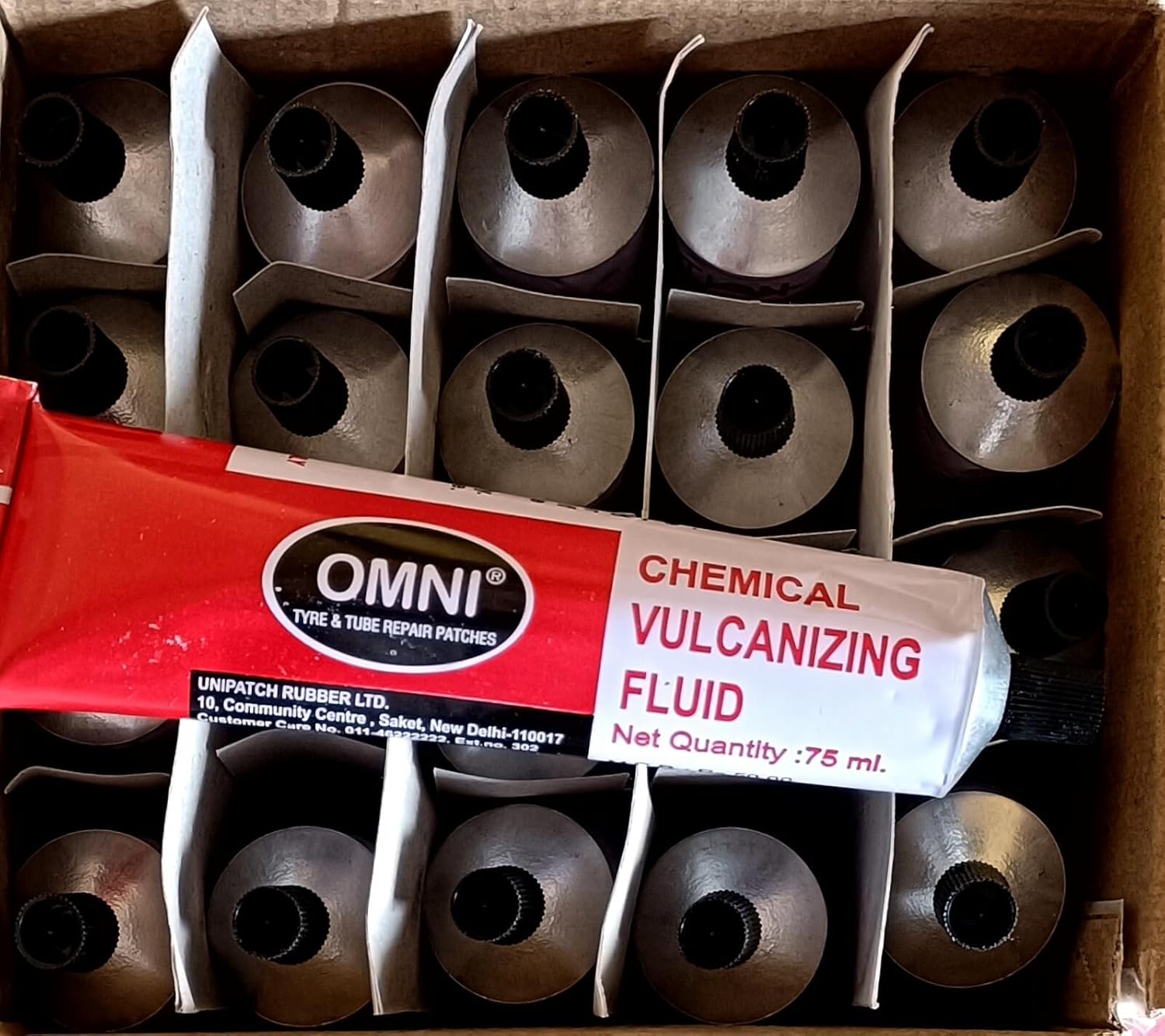Omni Chemical Vulcanizing Fluid for Tyre and Tube Repair, 75 ml Omni Chemical Vulcanizing Fluid for Tyre and Tube Repair, 75 ml