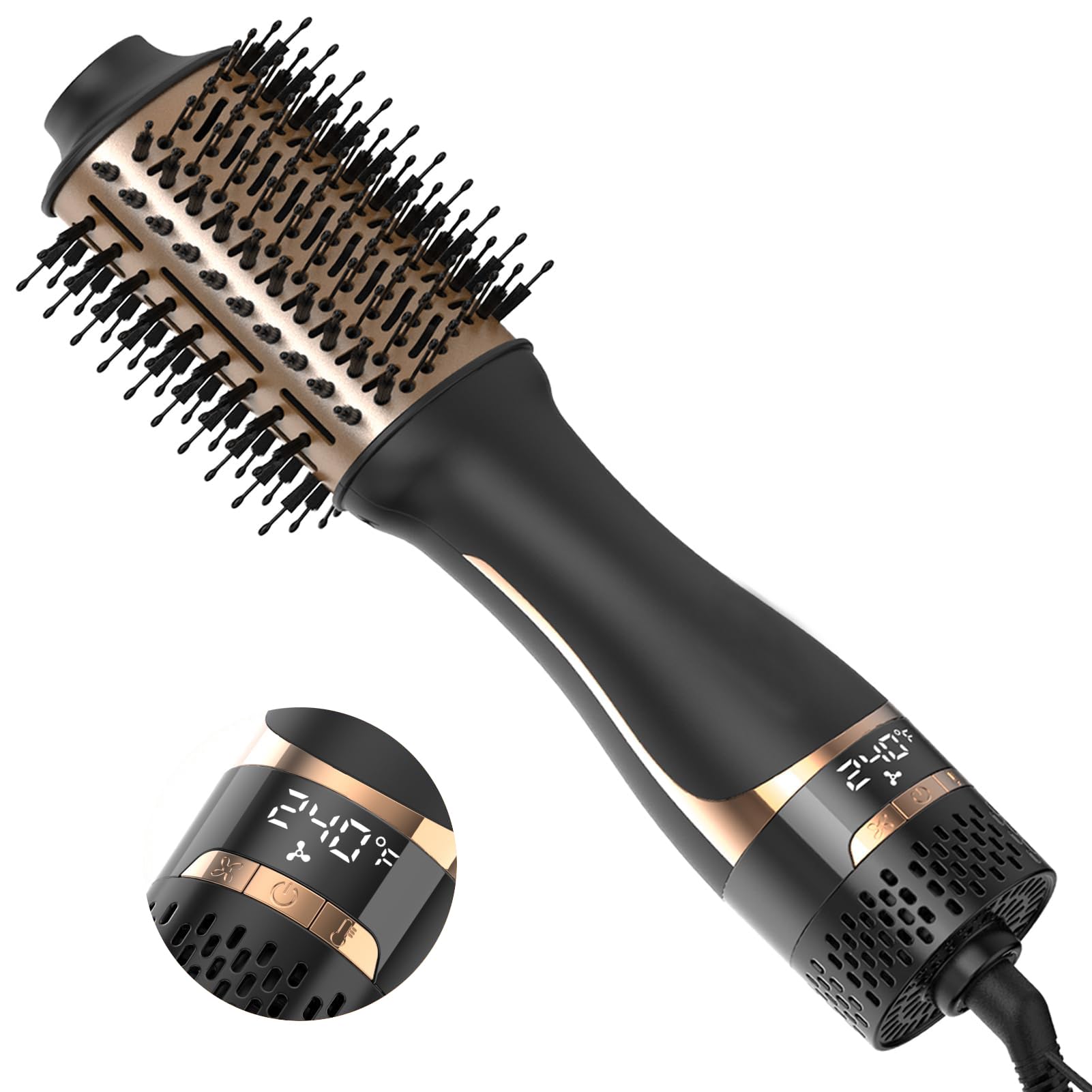 Nicebay Hair Dryer Brush, Blow Dryer Drush,Hot Tools Blow Dryer Brush for Women, One Step Blowout Brush with Display Screen, Oval Ceramic Barrel,