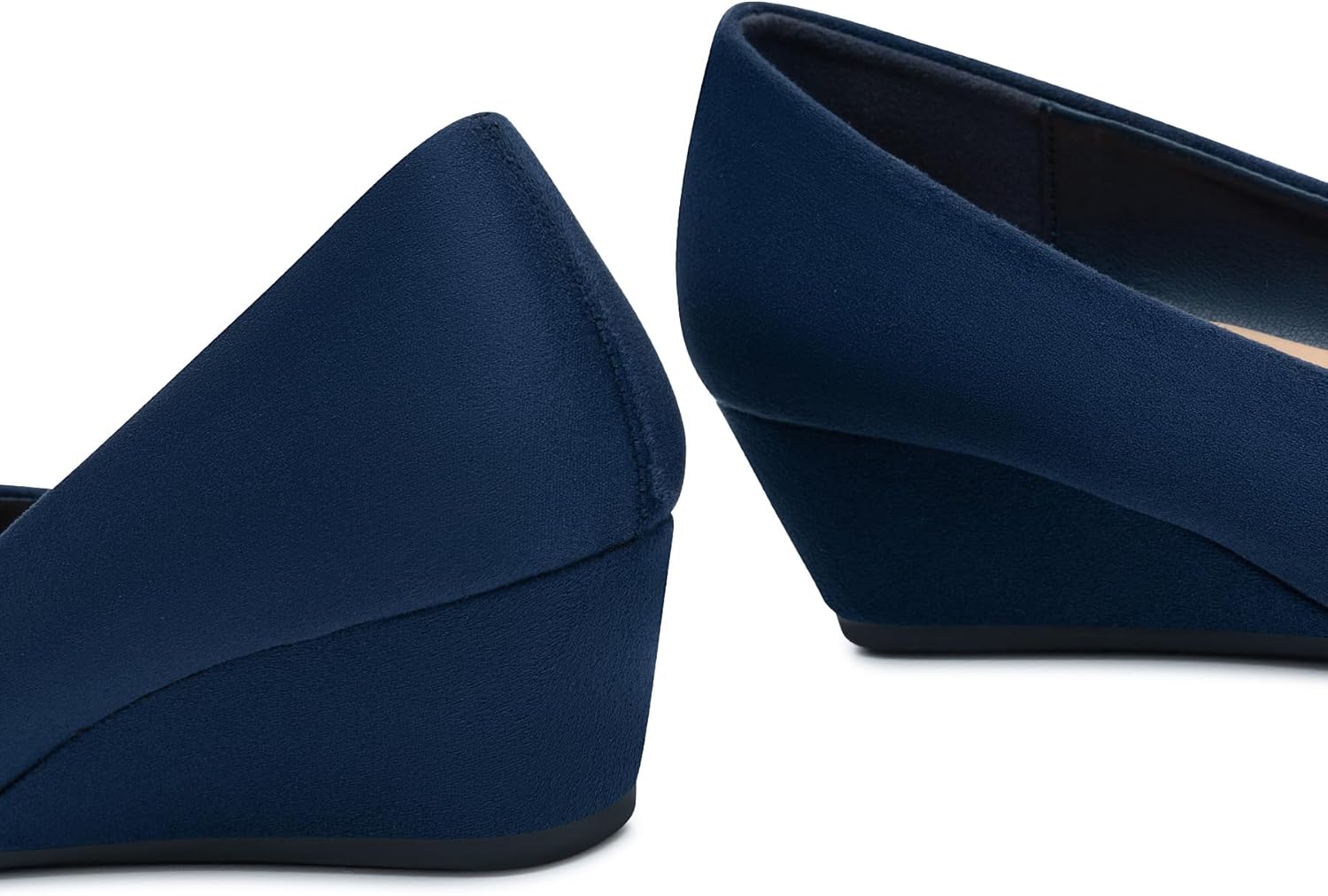 Trary Women's Wedges Heels for Women Pumps Round Toe Mid Heels Comfortable Closed Toe Dressy Shoes Women Pumps Wedge Shoes for Wedding Work Office Party 1.8 Inches - Image 3