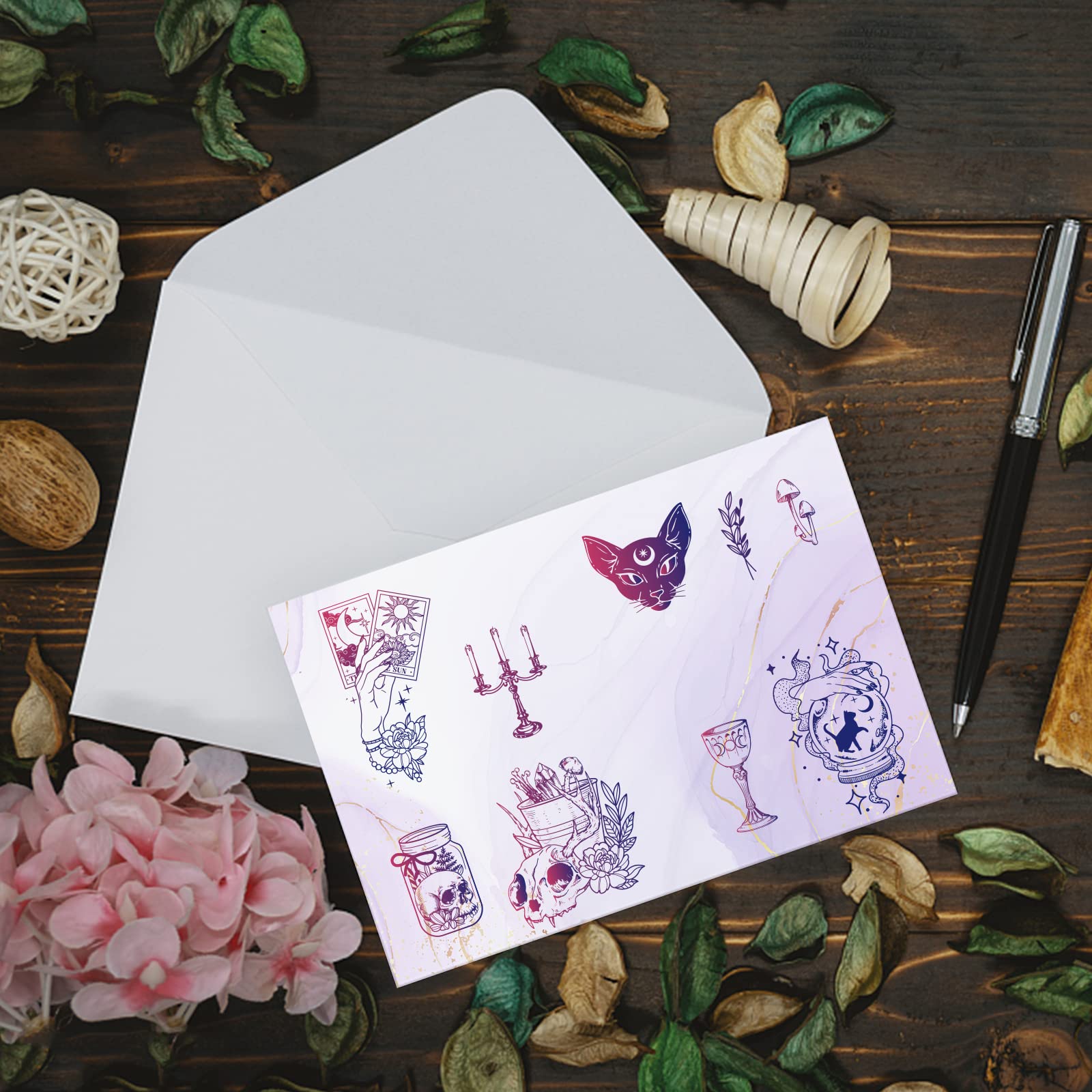 GLOBLELAND Timbri Trasparenti In Silicone - Set Cerchio Magico, Gatto Scuro E Libro - Per Scrapbooking