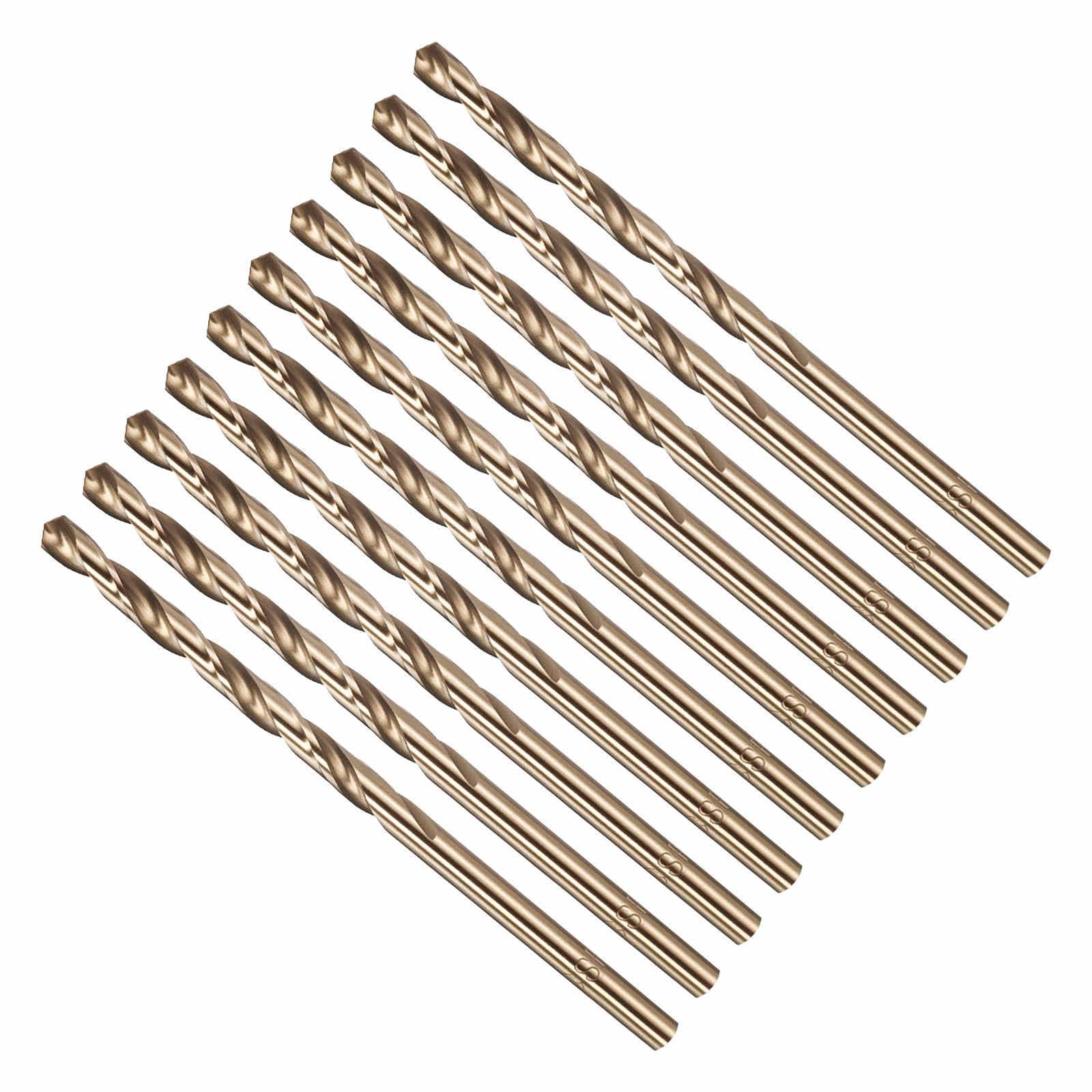 CoCud 3.3mm Drill Bit, #30 Cutting Diameter, 4341 HSS Number Jobber Bits Gold Finish 135° Cutting Angle - (Applications: for Drilling Soft Metal Plastic Wood), 10-Pieces — image 1