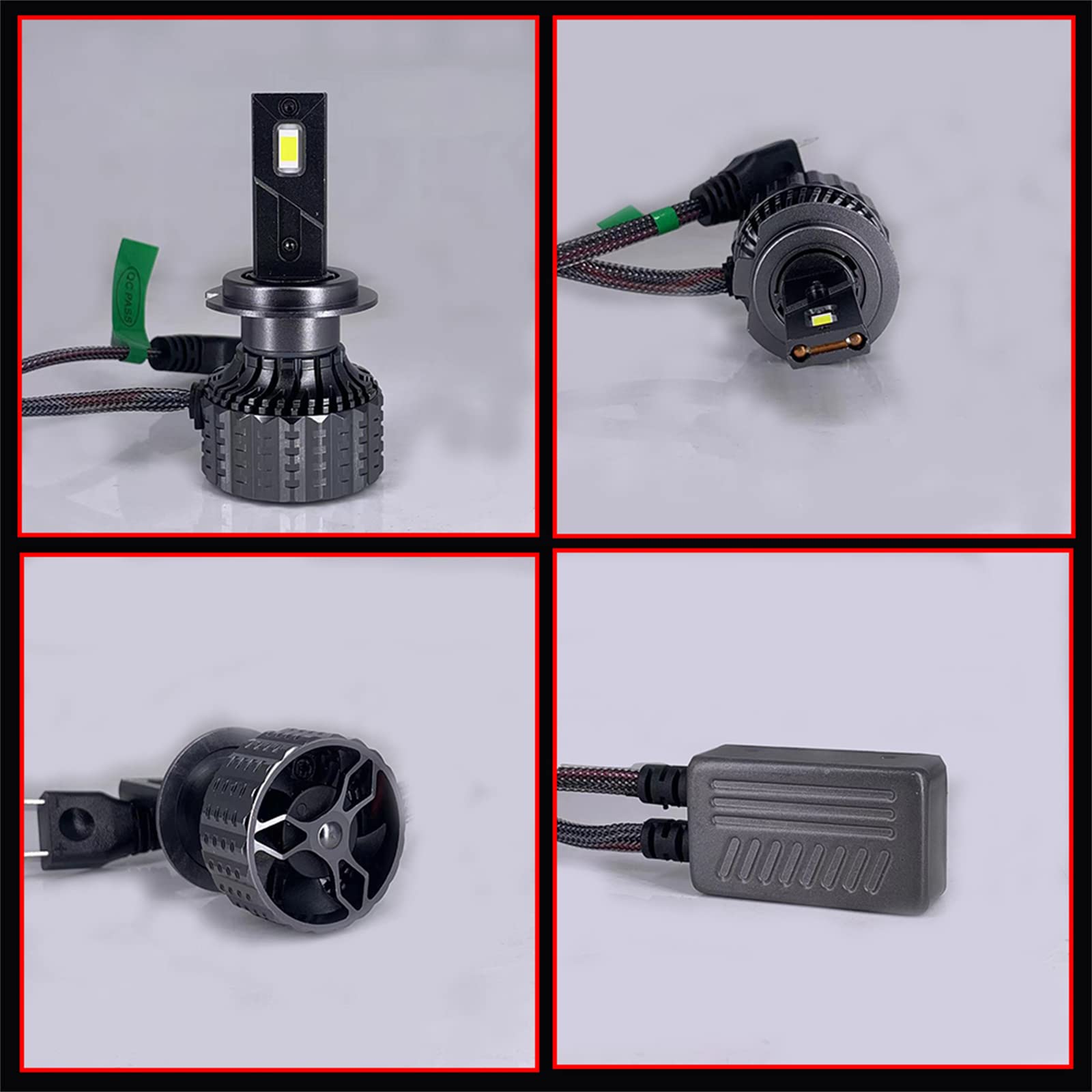Bombillas LED Para Faros Delanteros, 120W Led Canbus 40000LM Faros Delanteros LED Bombilla Turbo Lámpara Para Automóvil 6000K, IP68 A Prueba De Agua, Paquete De 2,H1