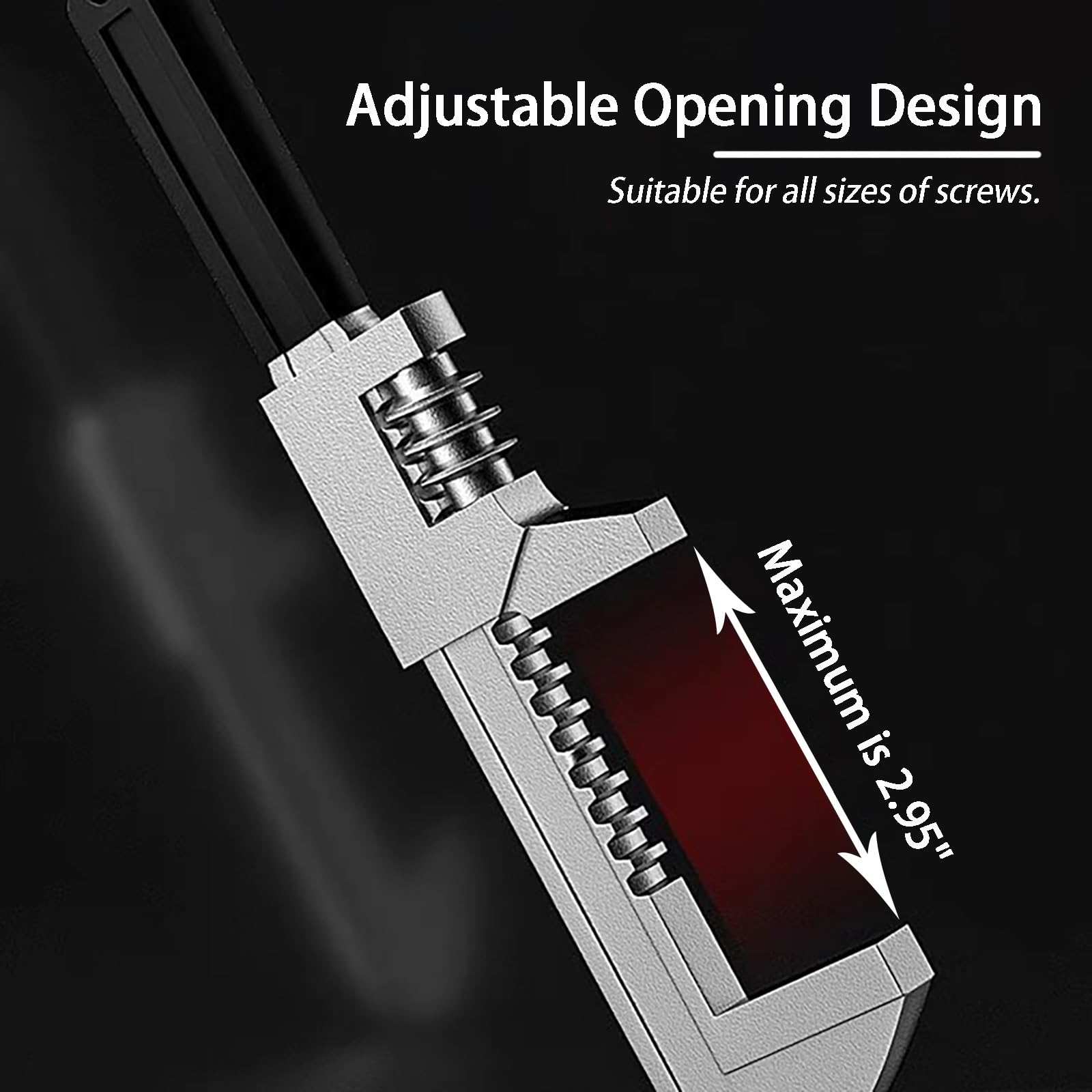 Llave automotriz de diseño antideslizante de 11 pulgadas con agarre antideslizante de silicona, llave ajustable que se adapta a una variedad de tamaños de cierre para máquinas de construcción