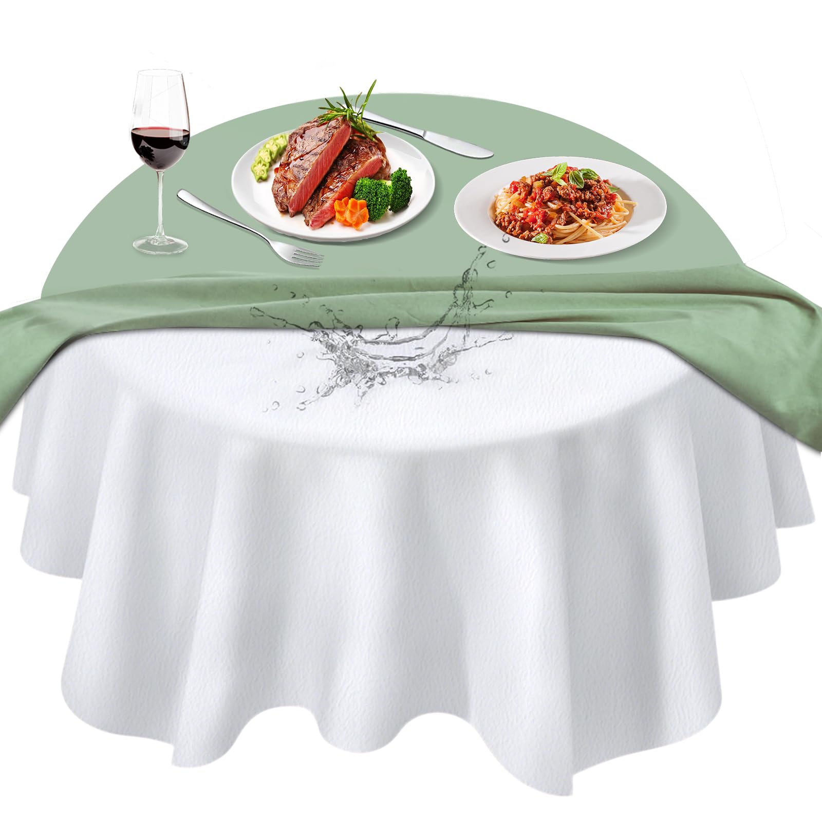 Table Protector Pad with Flannel Backing, Heavy-Duty Vinyl Table Padding Under Tablecloth, Waterproof, Heat Resistant, 52 inches, Round