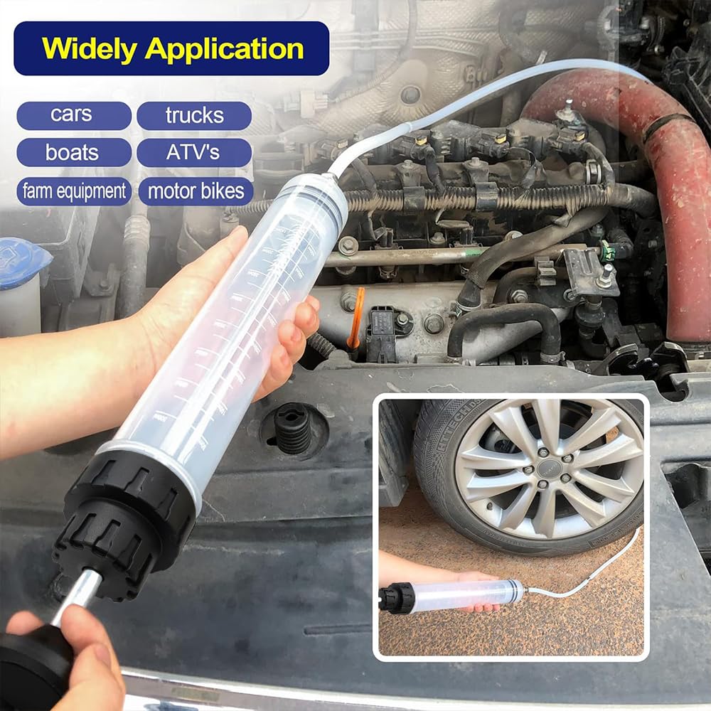 Seringue a Huile,Pompe Vidange Huile Moteur,Seringue 500ml,Seringue Huile Boite de Vitesse avec Tube D'extension,pour Liquide Frein, Huiles Transmission,Liquide Refroidissement