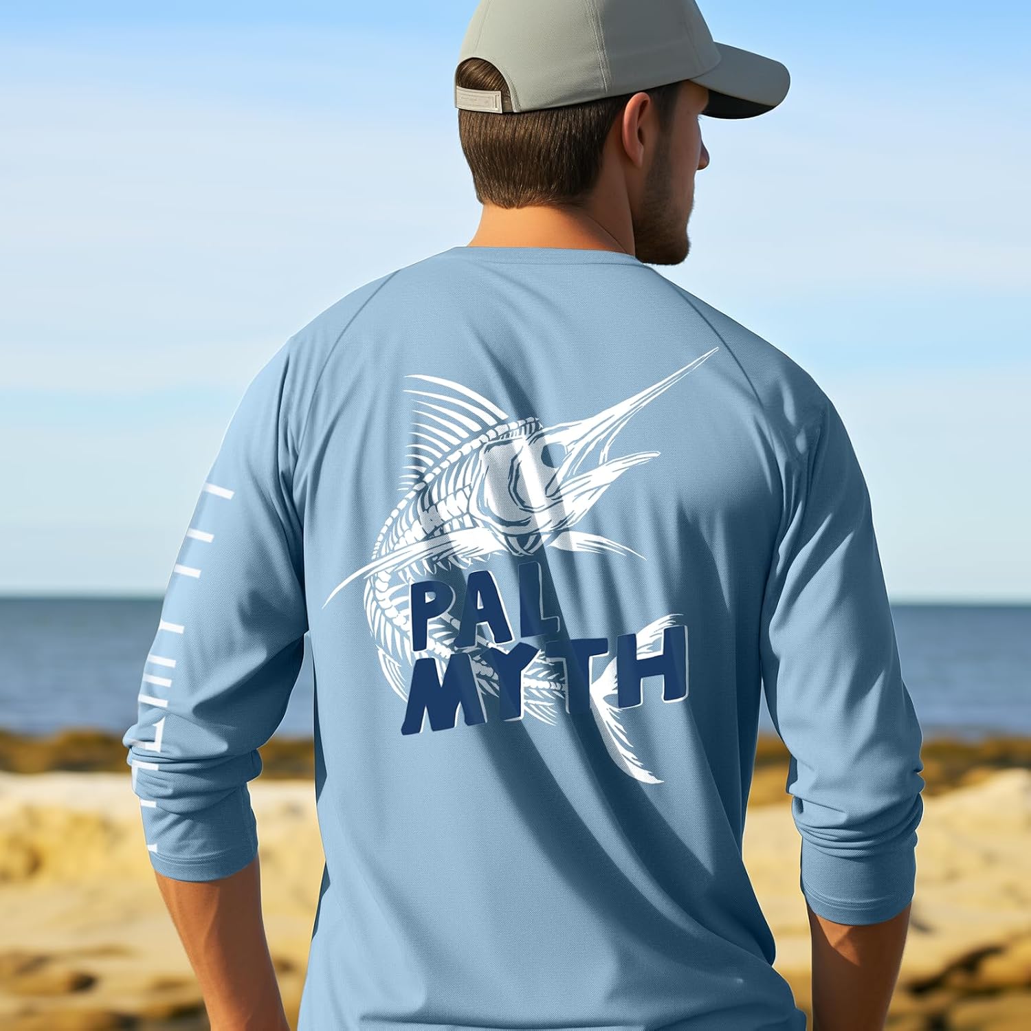 Palmyth Fishing Shirts for Men Long Sleeve Sun Protection Shirts UV UPF 50+ T-Shirt Quick Dry - Image 3
