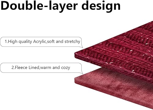 Miniatura 3 de LCZTN - Gorro de lana con pompón para mujer conjunto de gorro y bufanda para niñas bonito gorro de invierno para esquí, de punto holgado con forro