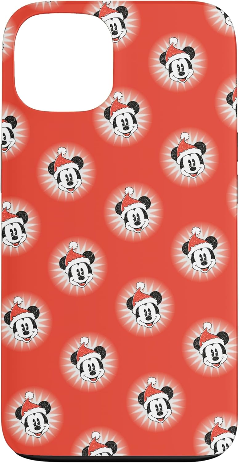 Disney Mickey Mouse Christmas Santa Hat Retro Pattern Case for iPhone 11