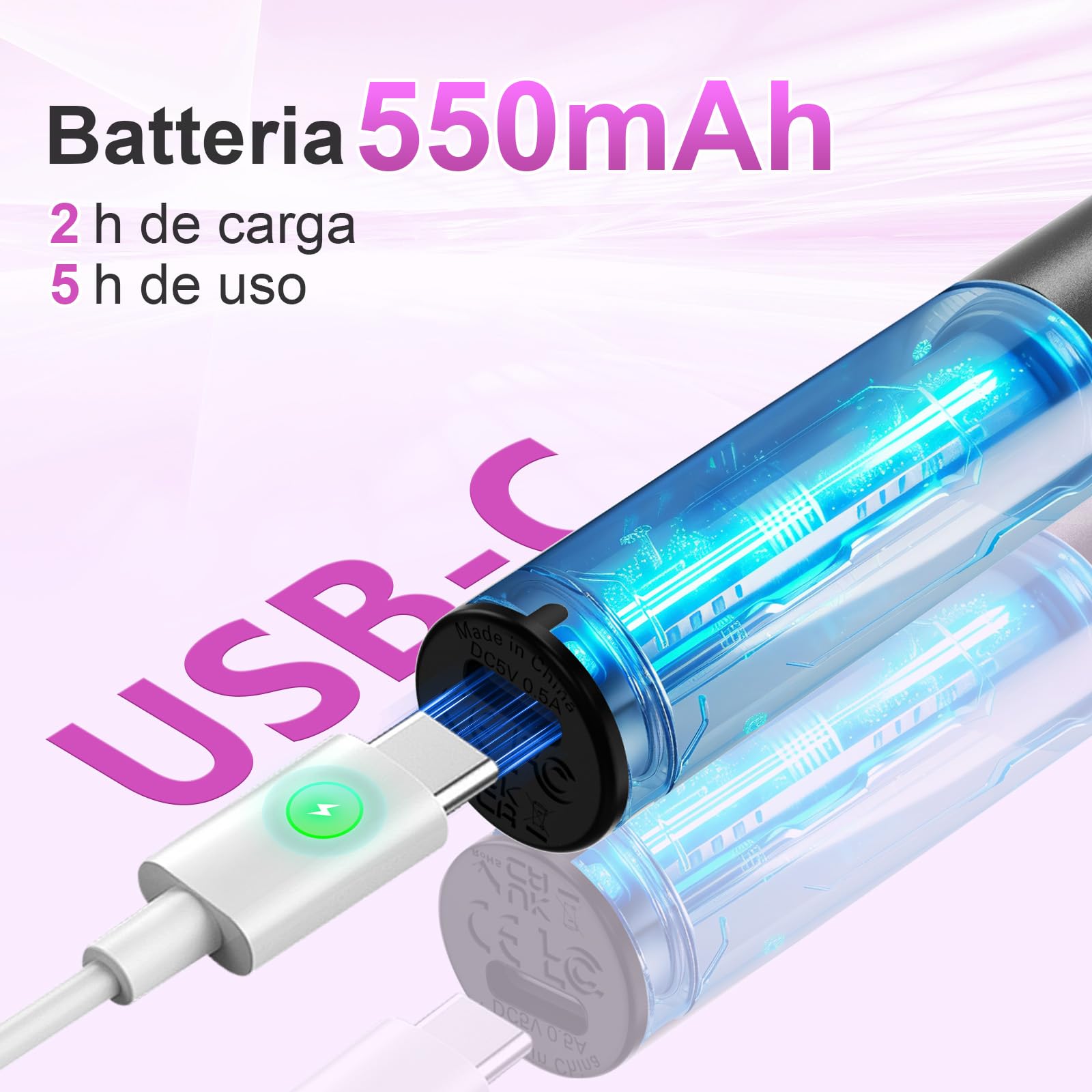 POFIBO Torno para Uñas Profesional - Lima Eléctrica uñas 35000RPM - 12 en 1 Torno para Uñas USB con Brocas de Cerámica - Manicura y Pedicura Eléctrico Profesional para Salón