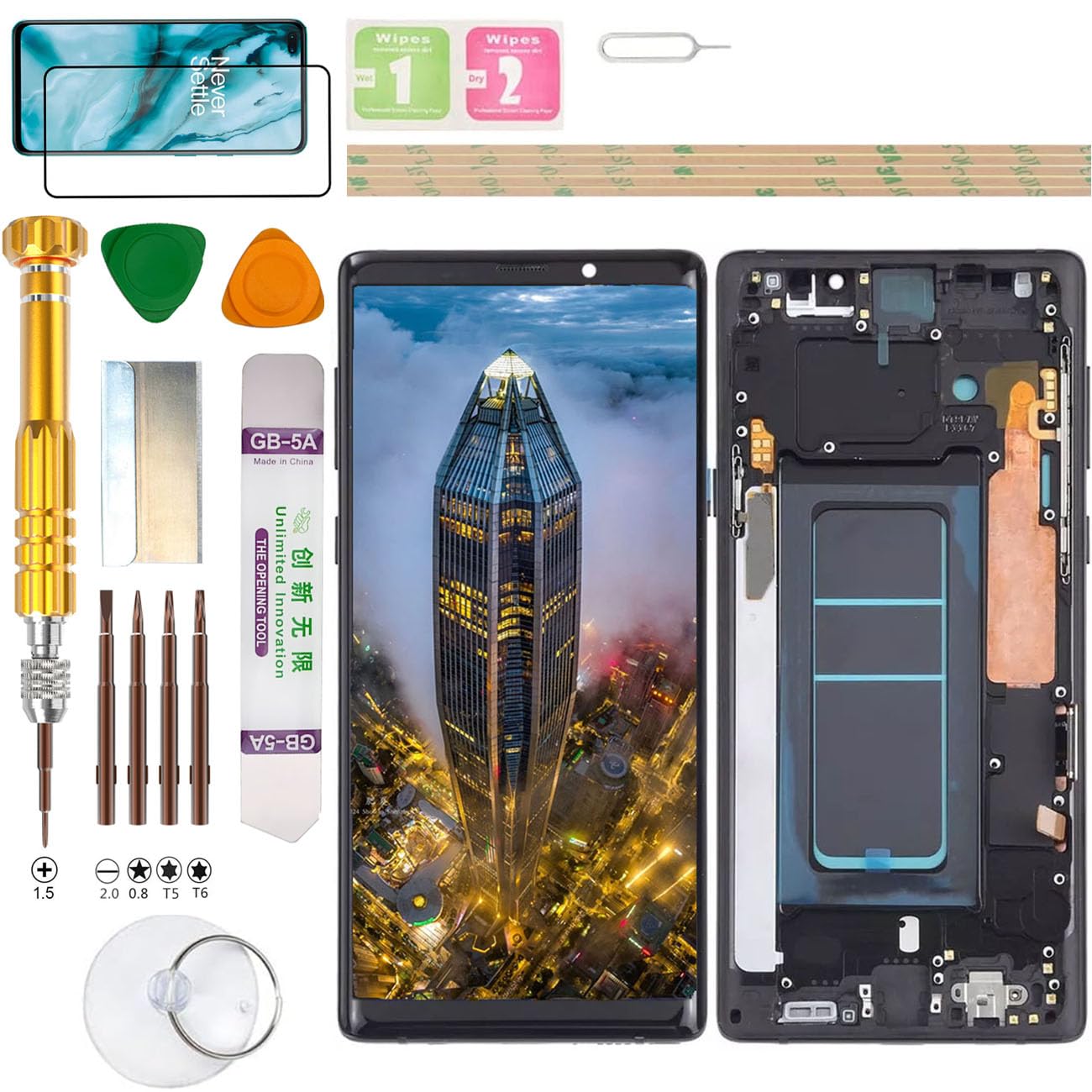 (Incell) Zespół wyświetlacza LCD do Samsung Galaxy Note9 (Note 9) SM-N960F/DS, N960U, N960U1, N960F, N9600, N960N, N960W, N960X, SCV40 zestaw do wymiany ekranu (czarny)