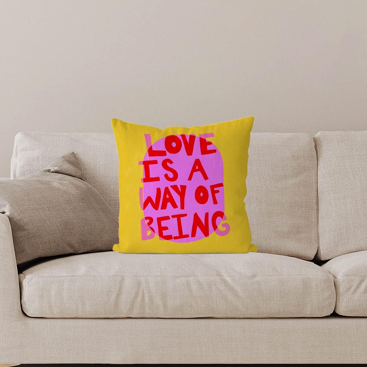 IWXYI 70s Style Pillow Covers, Funny Throw Pillows, Eclectic Maximalist Hippie Pillow Cover, 18x18 Trendy Pillowcase for Eclectic Home Living Room Decor - Image 3