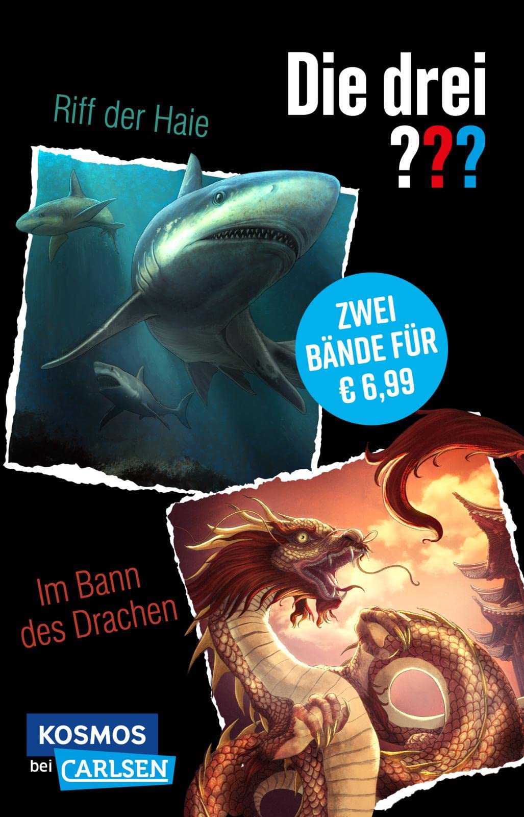 Die drei ???: Doppelband - Enthält die Bände: Die drei ??? und das Riff der Haie / Im Bann des Drachen: Zwei spannende Fälle für die drei ???