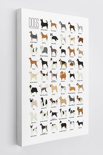 Póster de acuarelas de razas de perros Tipos de perros, arte de pared con temática de perros de 11 x 14 pulgadas, decoración para el hogar,