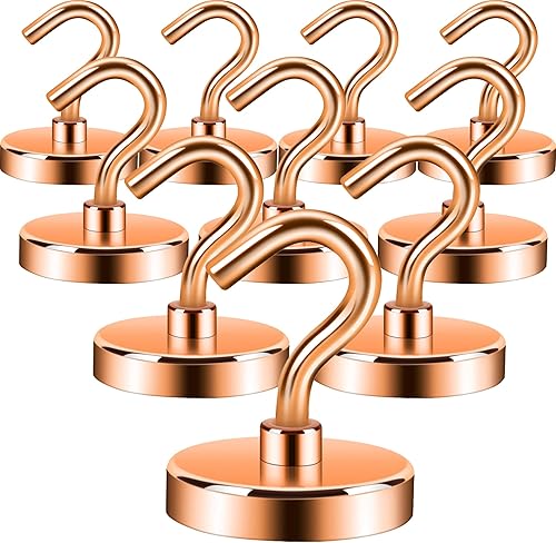 Vista 268 de NEOSMUK - Ganchos magnéticos de alta resistencia con imanes extrafuertes para colgar en refrigerador, crucero, cabinas o parrilla, color blanco