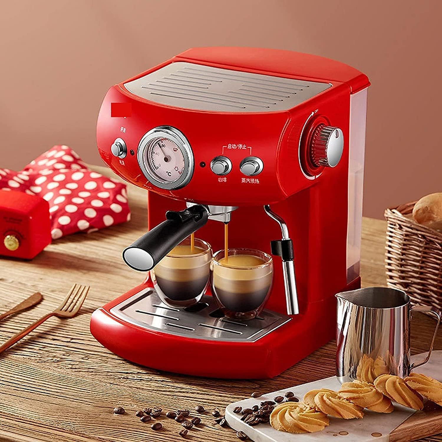 Coffee Maker Espresso Coffee Maker Machine Semi-automatic For Home Italian Coffee Maker With Steam Coffee Machine, 20240311