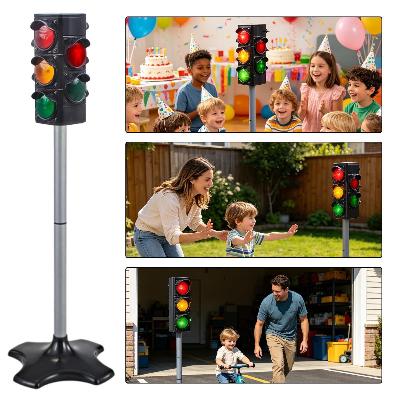 Ampel 71,9 cm leichtes pädagogisches Lernspielzeug mit Licht- und | Simulations-Sicherheits-Verkehrsampel für Wohnzimmer, Kinderzimmer, Rollenspielbereich und Tischplatte