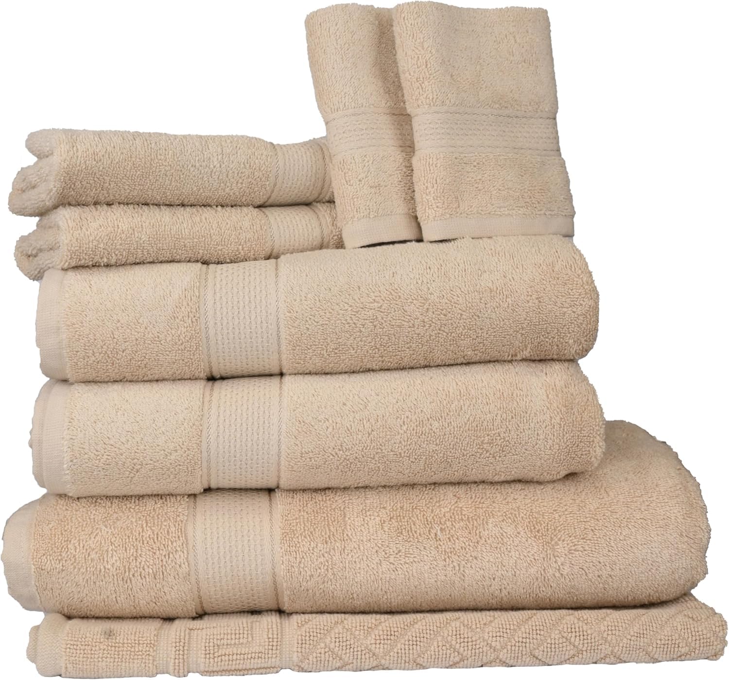 ELITE Emporium Home Collection 8-Piece Cotton Bath Towel Set - Ultra Soft, 550 GSM, Quick-Dry Towels - Bath Sheet, Bath Towels, Hand Towels,