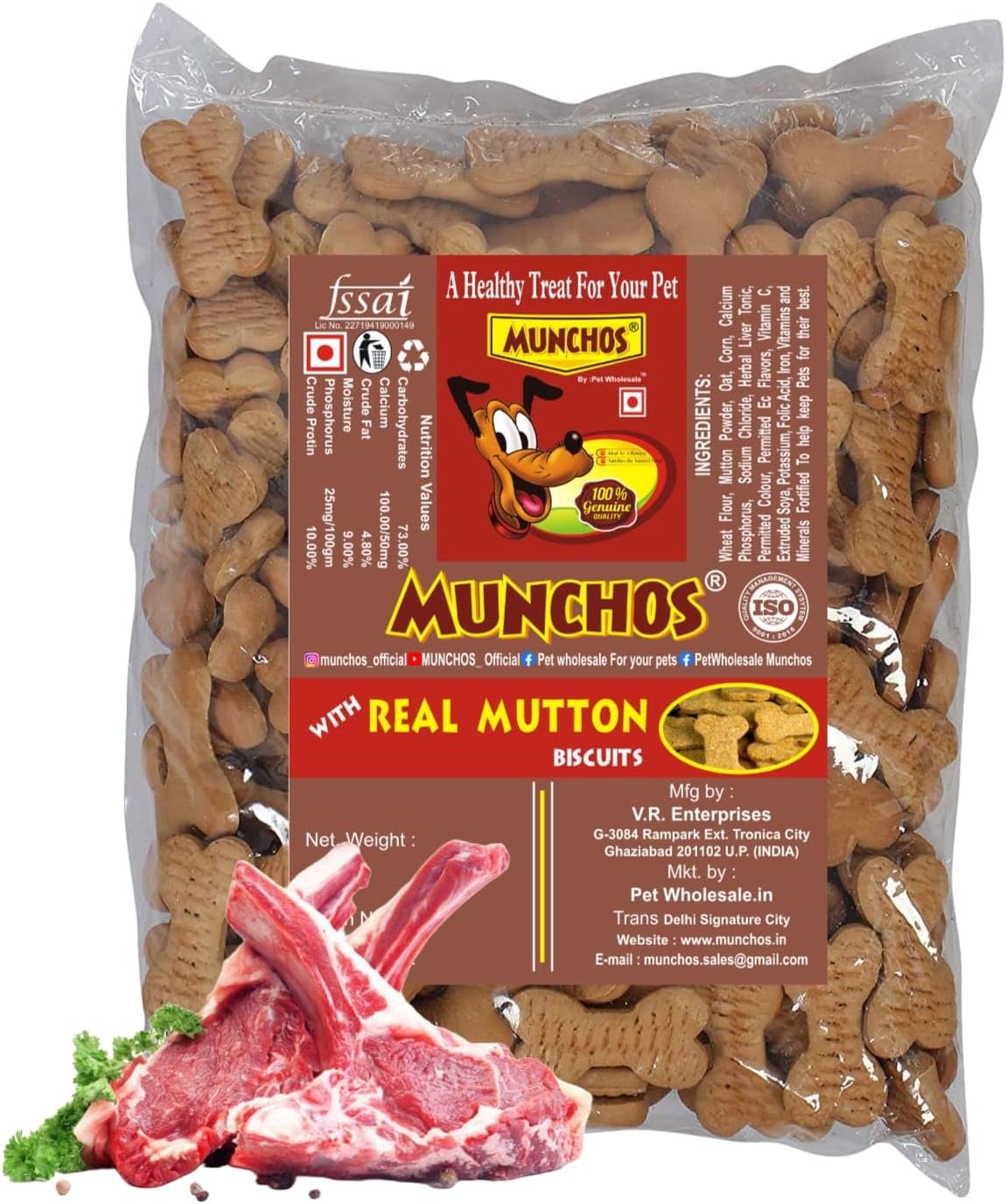 MUNCHOS Real Mutton Dog Adult Biscuits 1 kg