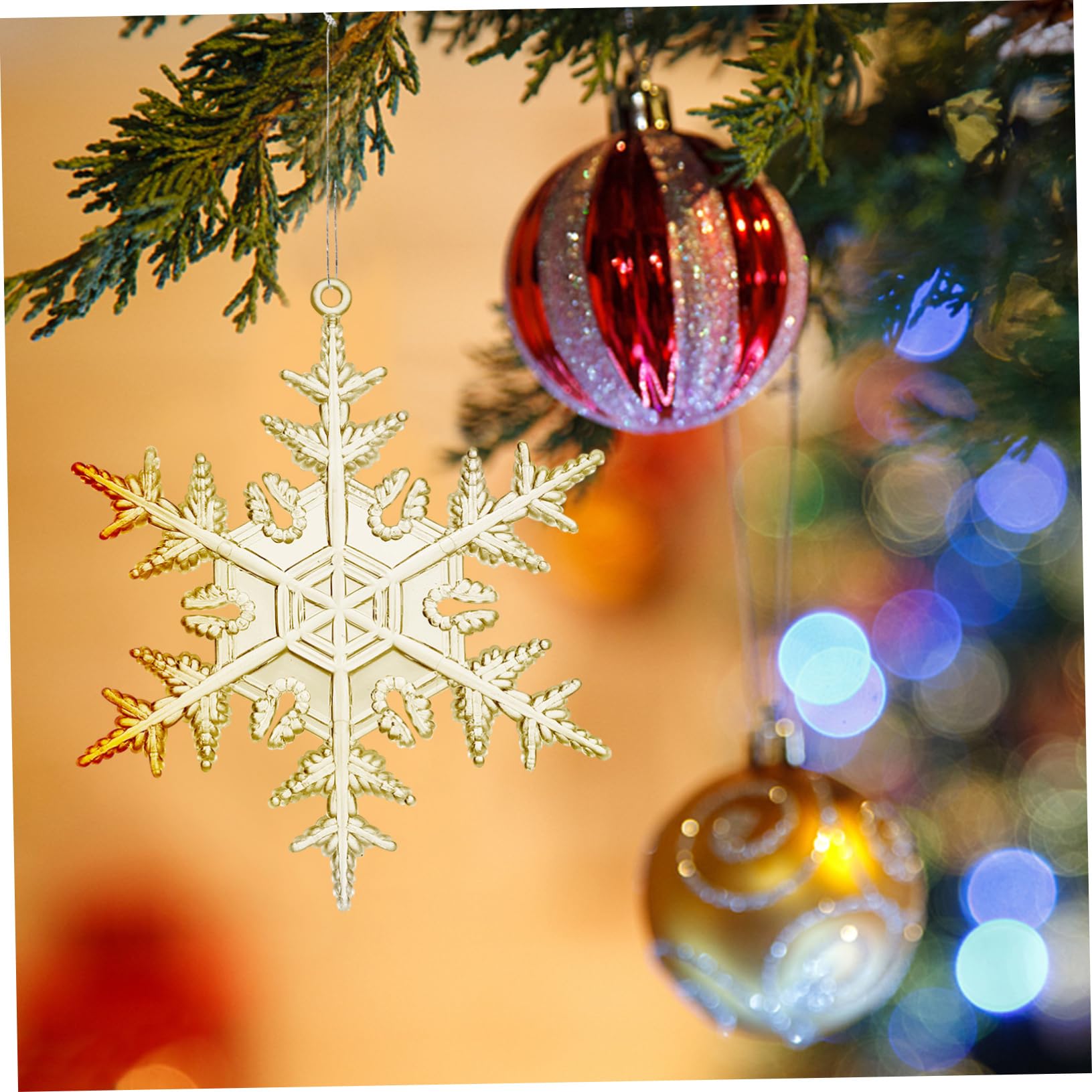 MAGICLULU 4 Sätze Transparenter Schneeflocken-anhänger Preiswerte Weihnachtsdeko Christbaum Anhänger Weihnachtsbäume Weihnachtsbaumschmuck Kugel Hängende Acryldekoration 18 Stück * 4