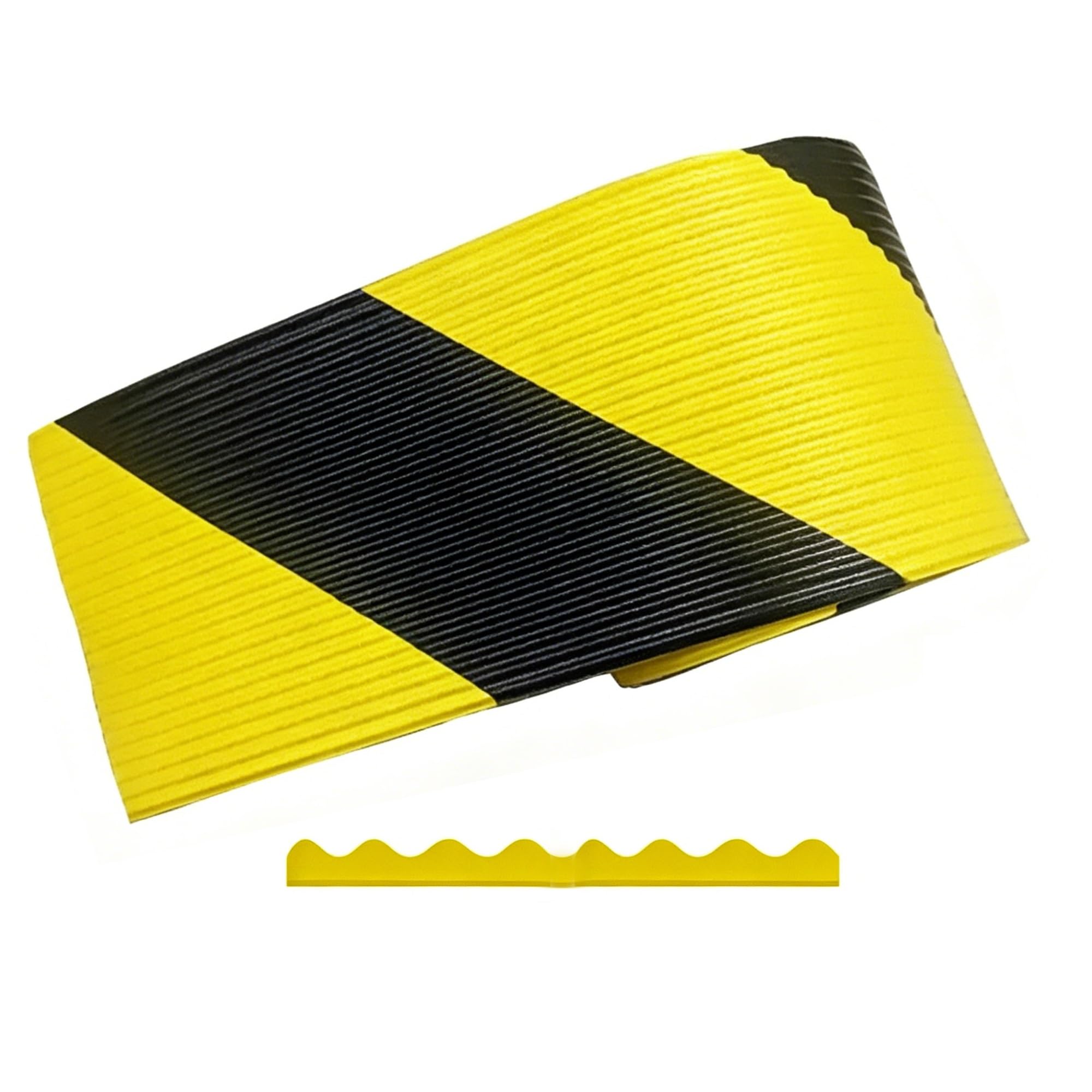 High Visibility Foam Wall & Corner Guards, 197" x 8" Self-Adhesive Impact Padding, Yellow Black Warning Strip for Garage, Warehouse & Industrial Use