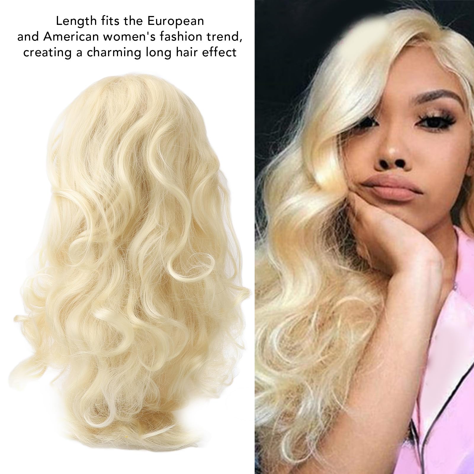 Peluca Rubia Larga Y Rizada Con Trenzas Para Mujer – Fibra Sintética Suave, Look Natural Para Cosplay, Halloween Y Fiestas Temáticas