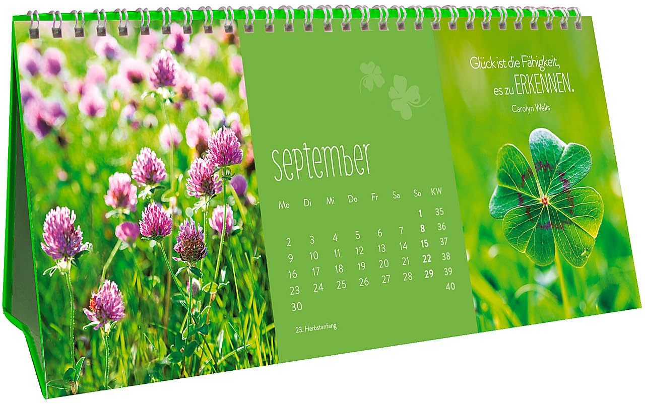 Glücksmomente für jeden Tag 2019: 3-teiliger Tischkalender mit Monatskalendarium
