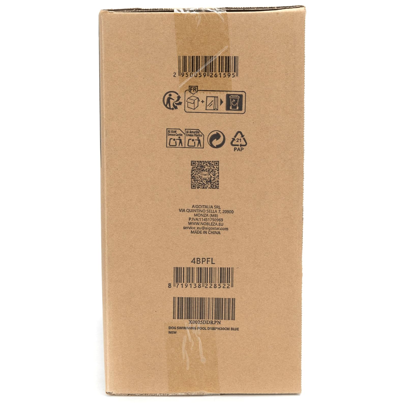Nobleza Piscina per Cani Grandi e Piccoli, Piscina Pieghevole, Vasca da Bagno Rigida per Cani e Gatti, 180 * 30cm, XL, Blu