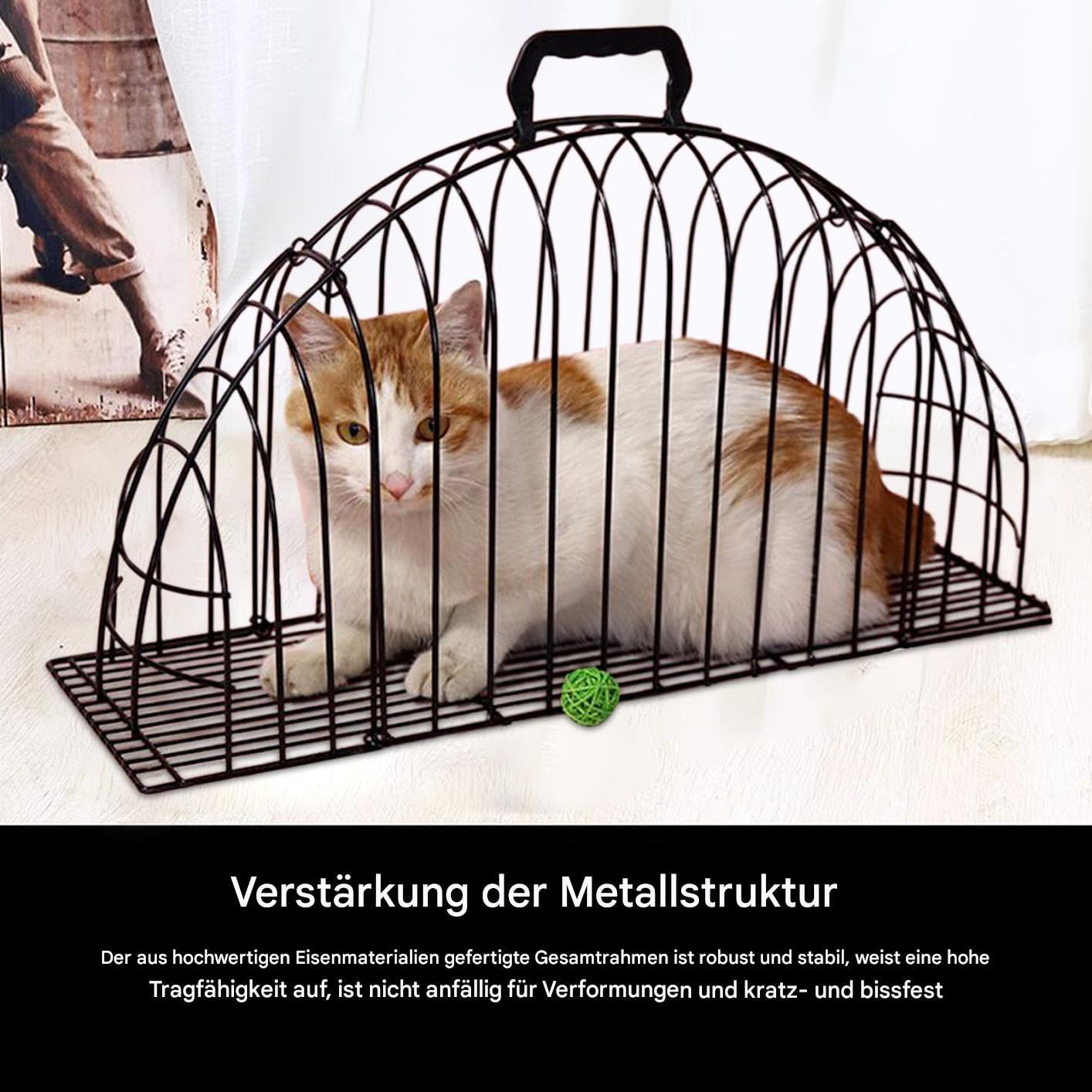 Jaulas para Mascotas para Gatos | Jaula para el Cuidado de Gatos y baño - Red Metal Box para el Cuidado de Mascotas Viaje Coche Transporte Hogar Gatito Interior