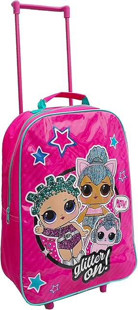 trolleys Kids Cabin Bag Suitcase with Wheels and Telescopic Handle - Ideal for Short Breaks, Holidays, sleepovers and School Trips (LOL Surprise)