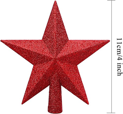 Vista 55 de Aneco - Estrella con brillantina para decorar el arbolito de navidad, decoración para la parte de arriba del arbolito Dorado