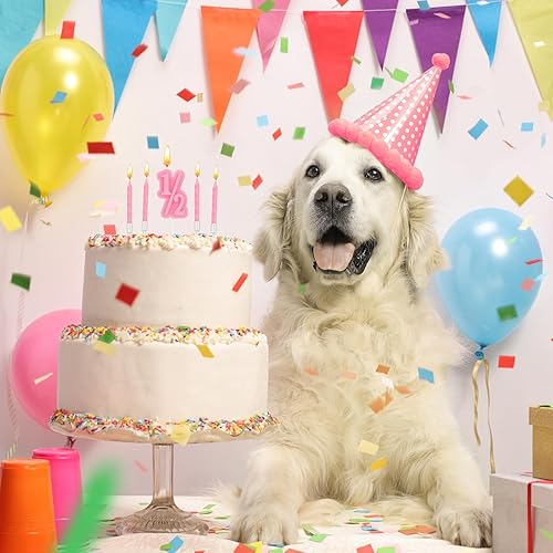 Miniatura 6 de MTLEE Vela de medio cumpleaños con 10 velas finas en espiral para tartas en soporte para 12 cumpleaños, aniversario, celebración, boda, fiesta,