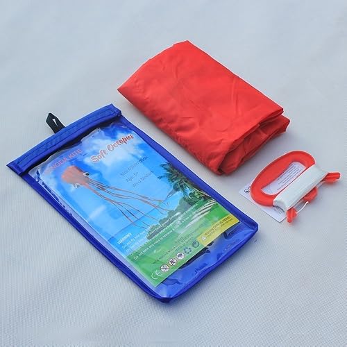 Vista 10 de Hengda Kite Soft Octopus Kite Series, Beautiful Kite with Long Colorful Tail for Kids and Adults, Easy to Fly Beach Kites, Excellent Outdoor