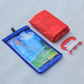 Hengda Kite Software Octopus Flyer Kite with Long Colorful Tail for Kids, 31-Inch Wide x 157-Inch Long, Large, Red