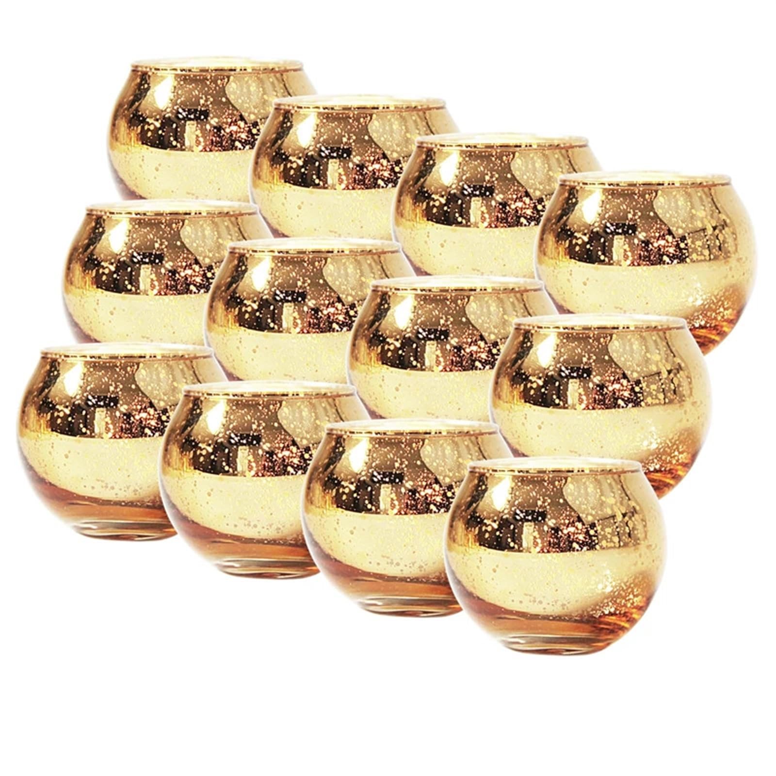 Candle Holders Starry Glass Candle Holder Candlestick DIY Empty Cup(Gold)