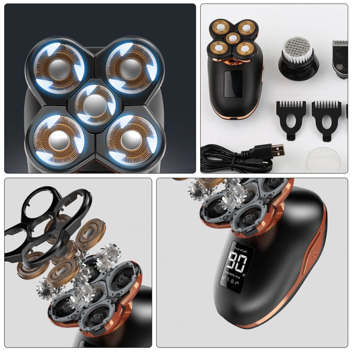 FRCOLOR 1pezzi Rasoio Elettrico Per Barba Design Compatto e Ricaricabile Adatto Per Viaggi e Uso Quotidiano Rasatura Sicura e Pratica e Facile Da Pulire Nero