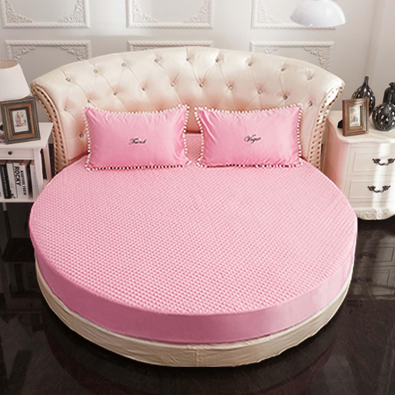 Sábana bajera ajustable impermeable para cama doble, suave, transpirable, con protector de colchón, funda de colchón redonda, 132 x 200 cm