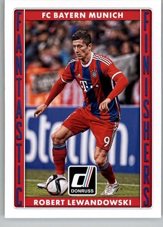 2015 Donruss Fantastic Finishers Soccer #12 Robert Lewandowski FC Bayern Munich Official UEFA UCL Champions League Trading Card From Panini America