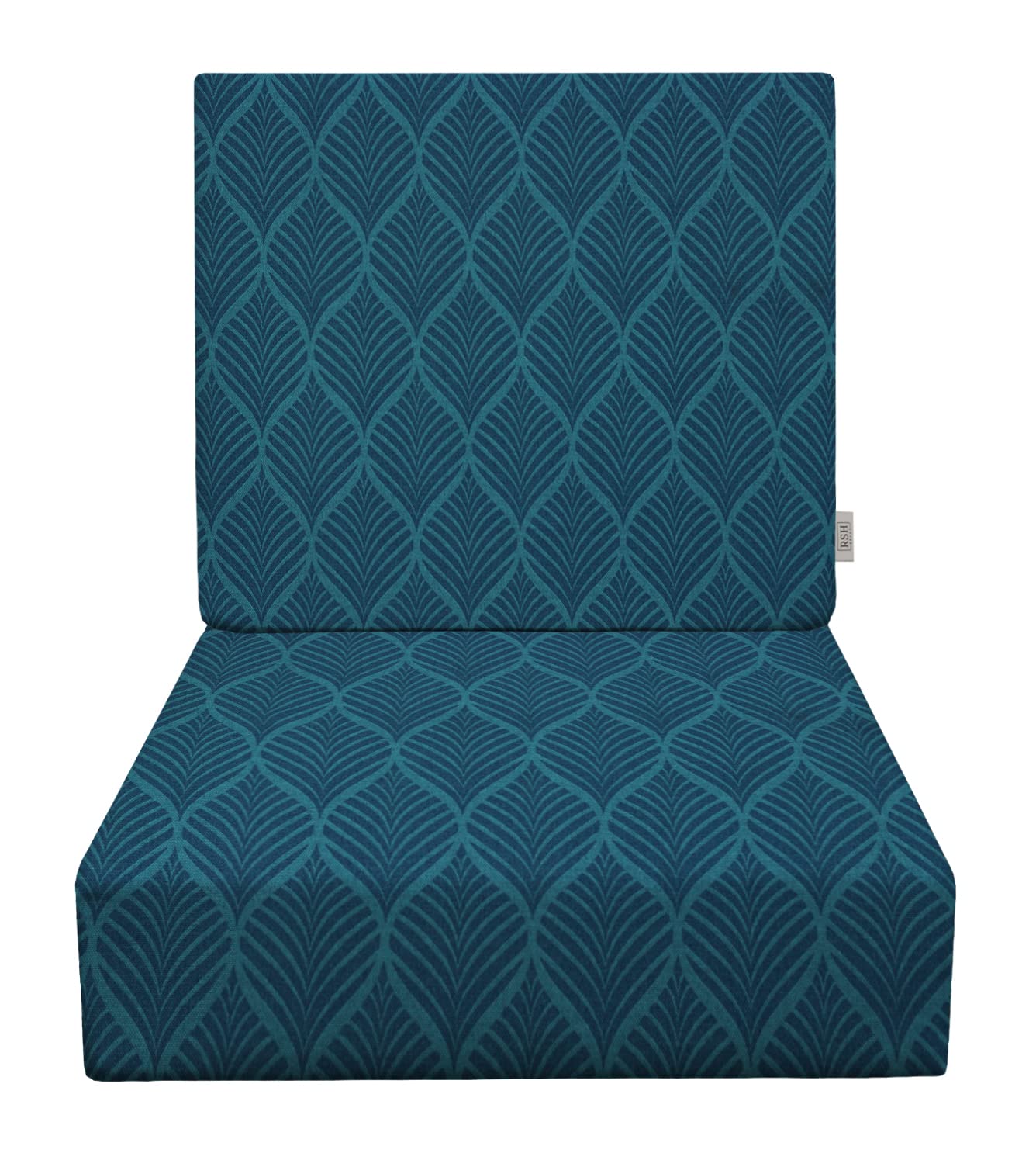 RSH DECOR: Deep Seating Foam Cushion Set | 24” x 27” Seat | All-Weather Spun Fabric | Water and Fade-Resistant | Outdoor Chair Cushion Set for Patio Furniture | Fenbrook Blue
