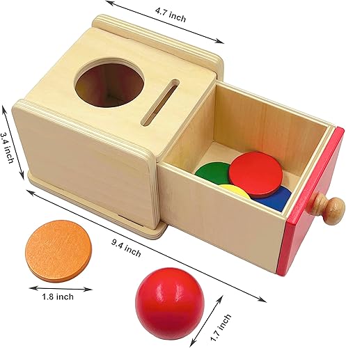 Miniatura 7 de Dailyfunn Montessori Toys Coin & Ball 2 en 1 Caja de permanencia para bebés preescolares de 6 a 24 meses