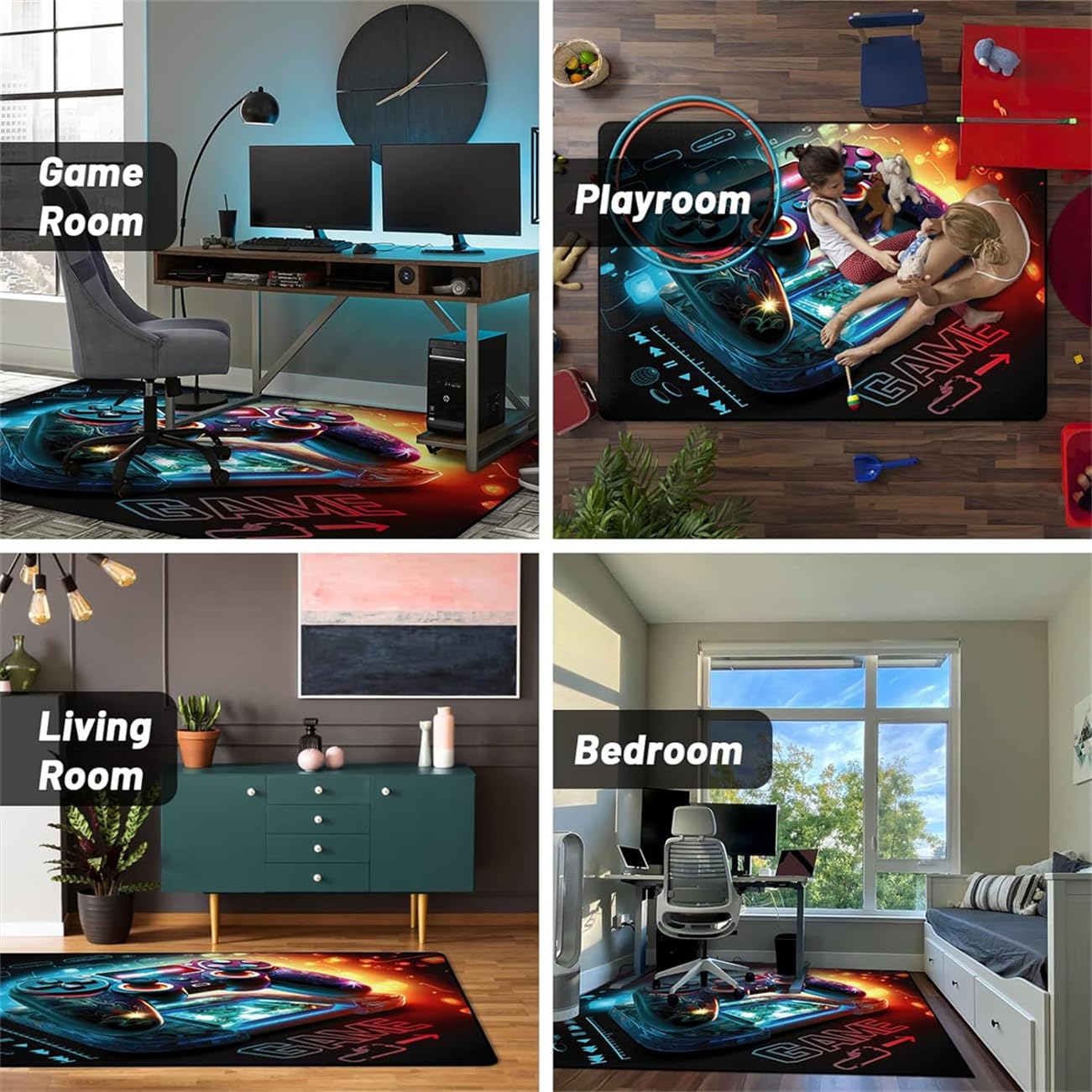 Gaming Teppiche 3D Visual Cool Line Style Decorative Carpet, rutschfeste Bodenmatte Wohnzimmer Sofa Tisch Teppich, Geeignet Für Teenager Schlafzimmer E-Sport Zimmer (Farbe 1,160x230 cm)